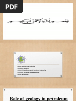 Role of Geology in Petroleum Engineering