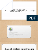 Role of Geology in Petroleum Engineering