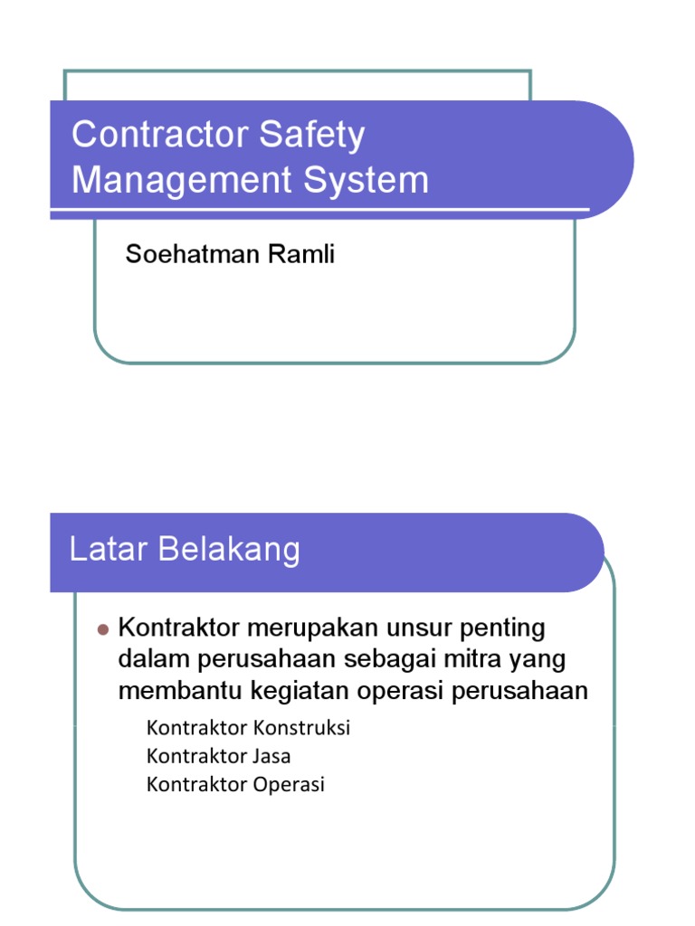 Sistem Manajemen Keselamatan Kontraktor | PDF | Teknologi & Rekayasa