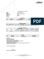 Certificado de calidad para pernos hexagonales de acero A325T1