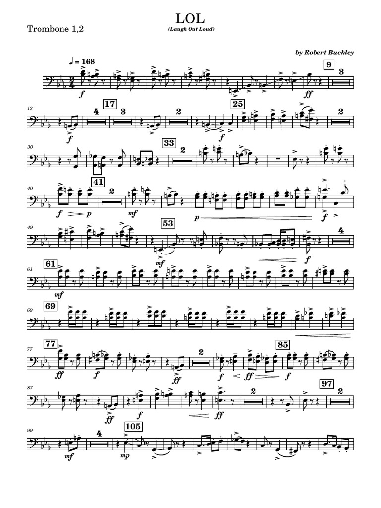 A Musical Exploration of Laughter Through Trombone Notation PDF