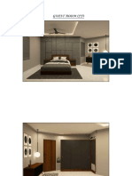 Guest room floor plan and section drawings