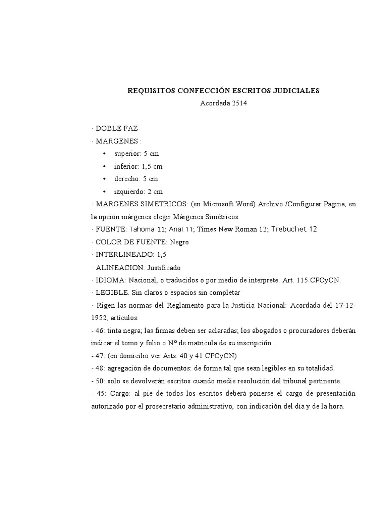 Plantilla Acordada 2514 | PDF