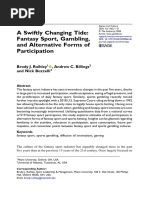 A Swiftly Changing Tide: Fantasy Sport, Gambling, and Alternative Forms of Participation