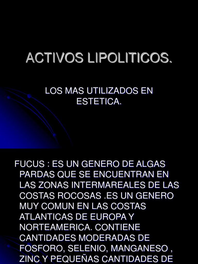 1 Activos Lipoliticos | PDF | Salud y bienestar