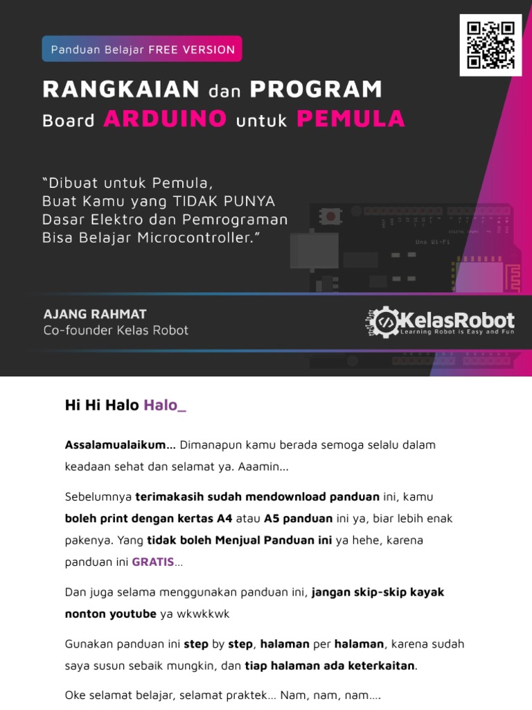 Panduan Belajar Arduino Untuk Pemula Kelas Robot | PDF