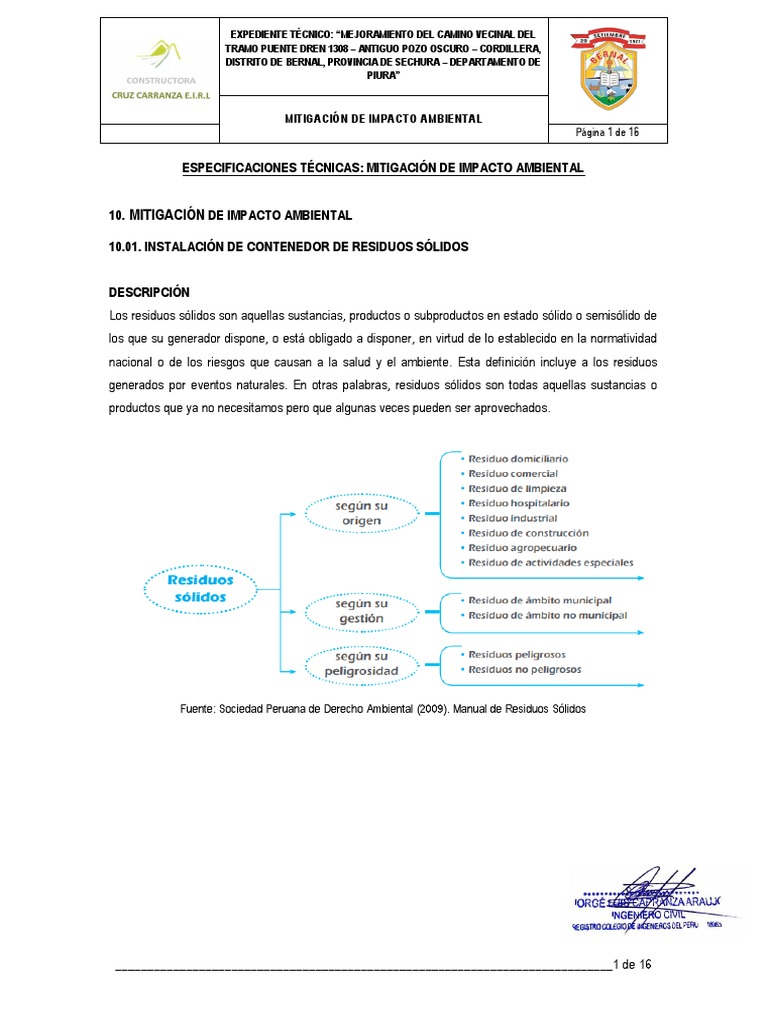 Mitigación de Impacto Ambiental | PDF | Residuos | Calidad del agua