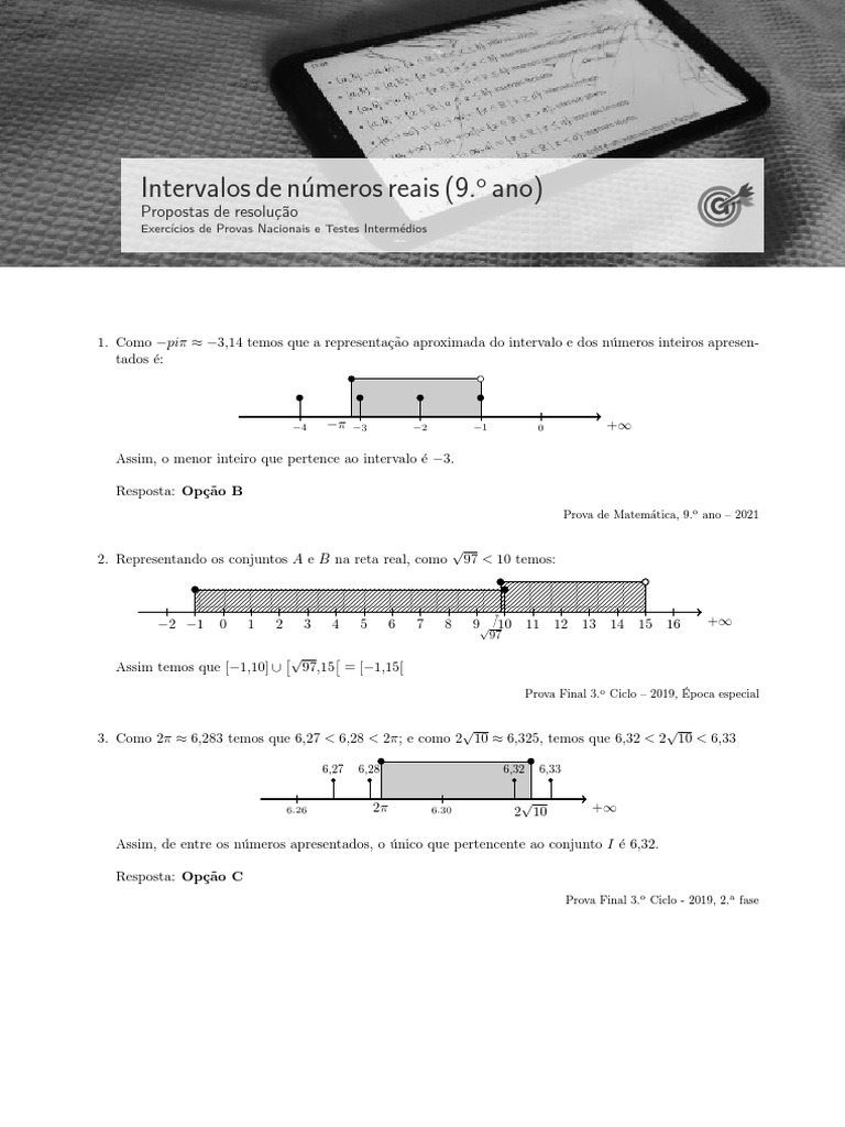 Intervalos Num Reais Resol Pdf Número Real Número Inteiro