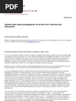 HISTÓRIA DAS IDEIAS PEDAGÓGICAS NO BRASIL - SAVIANI ( resenha)