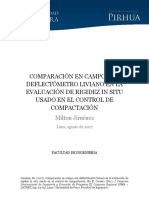 Comparacion Campo Deflectometro Liviano Evaluacion Rigidez in Situ Usado Control Compactacion