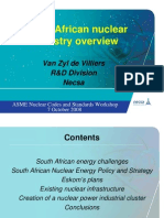 South African Nuclear Industry Overview: Van Zyl de Villiers R&D Division Necsa