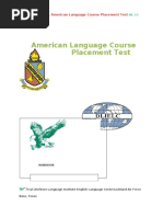 American Language Course Placement Test: Grammar