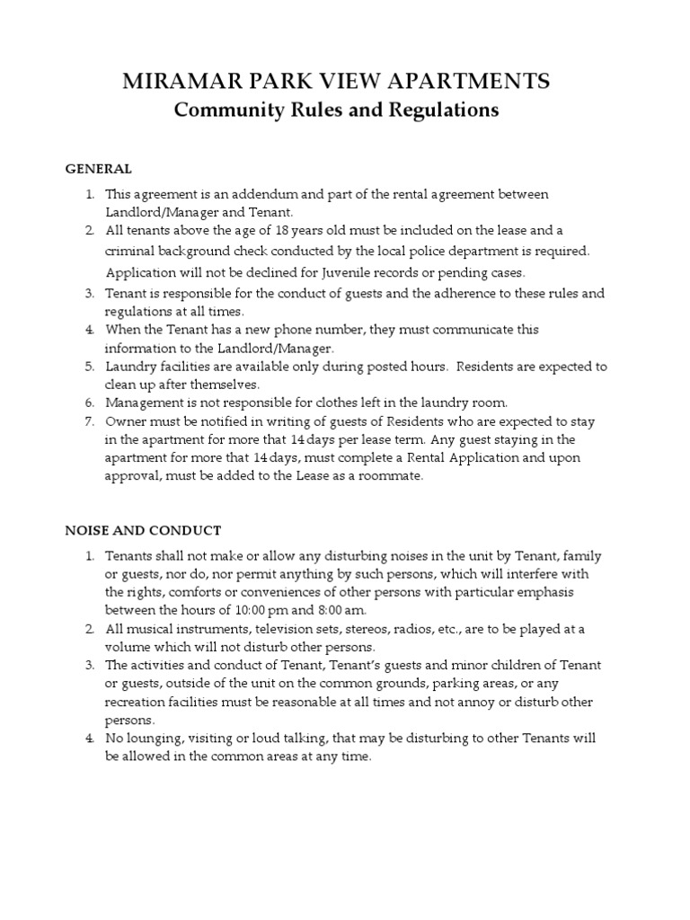 APARTMENT MAINTENANCE CHARGES RULES AND REGULATIONS intelligence overview