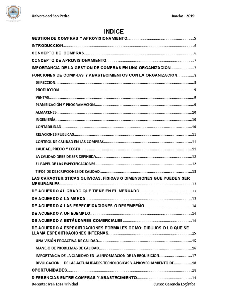 Gestión de Compras y Aprovisionamiento | PDF | Calidad (comercial ...
