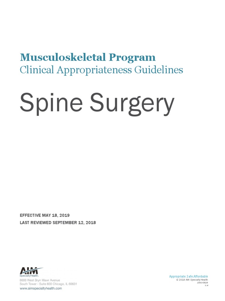 Spine Surgery: Musculoskeletal Program | PDF | Vertebral Column | Vertebra