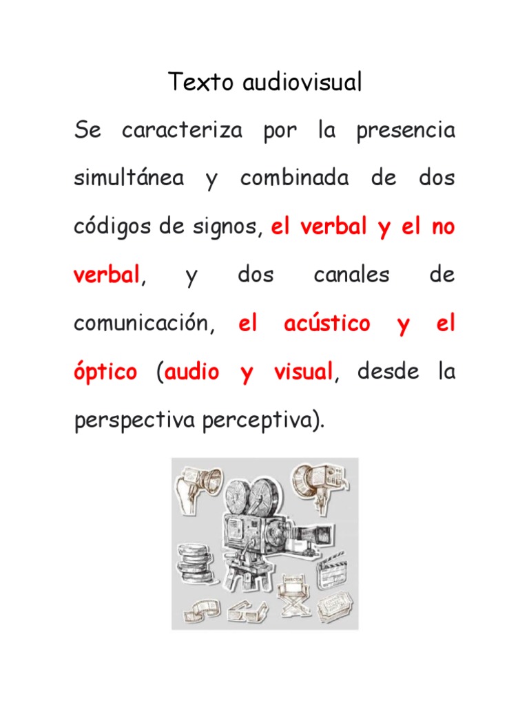 Características del Texto Audiovisual | PDF | Artes del Lenguaje y ...