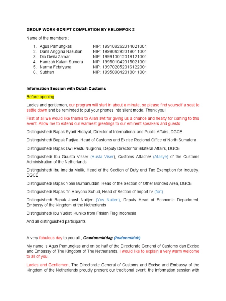 Completing Script | PDF | Government