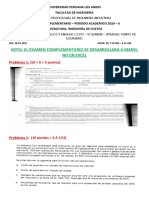 Examen Complementario Ingeniería de Costos 2020 - Ii 28.01.2021