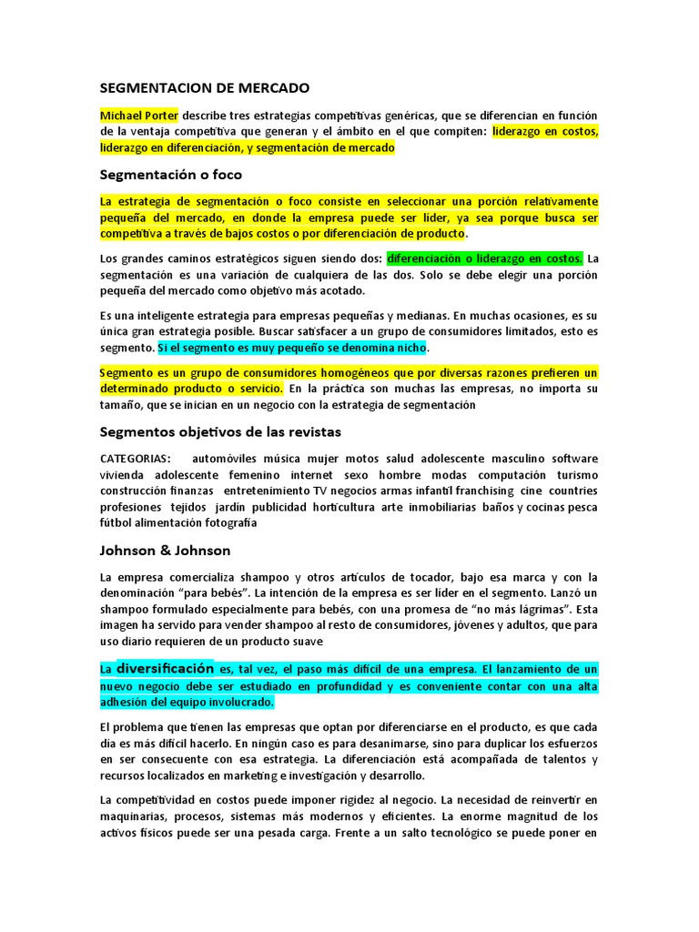 Segmentacion de Mercado - Estrategia | PDF | Producto (Negocio) | Marketing