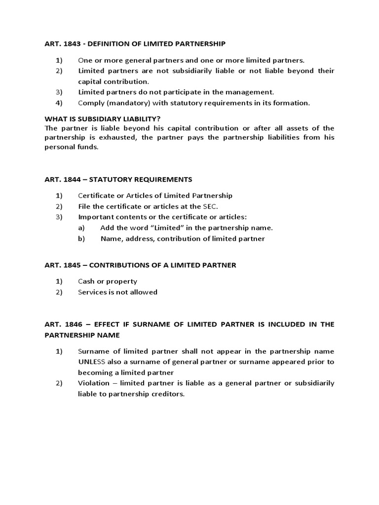 Discussions On Chapter 4 | PDF | General Partnership | Limited Partnership