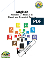 English: Quarter 1 - Module 5: Direct and Reported Speech