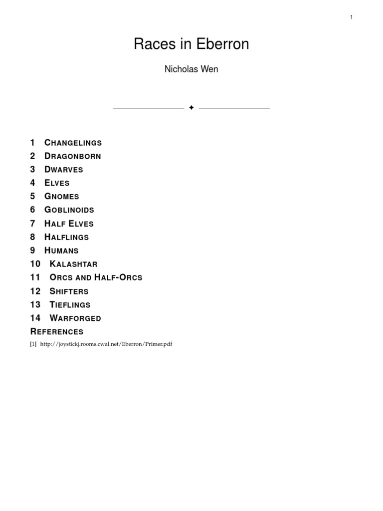 Races in Eberron | PDF
