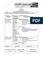 Annex A Training Plan Food and Beverage Services NC II: Learning Outcomes Learning Resources