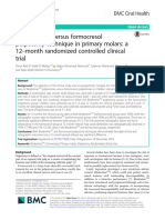 Biodentine Versus Formocresol Pulpotomy Technique in Primary Molars: A 12 - Month Randomized Controlled Clinical Trial