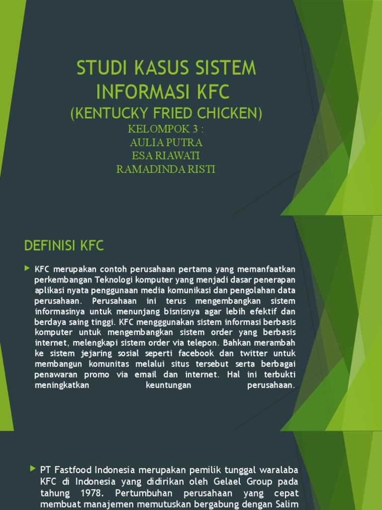 Sistem Informasi KFC untuk Efisiensi Bisnis | PDF | Bisnis