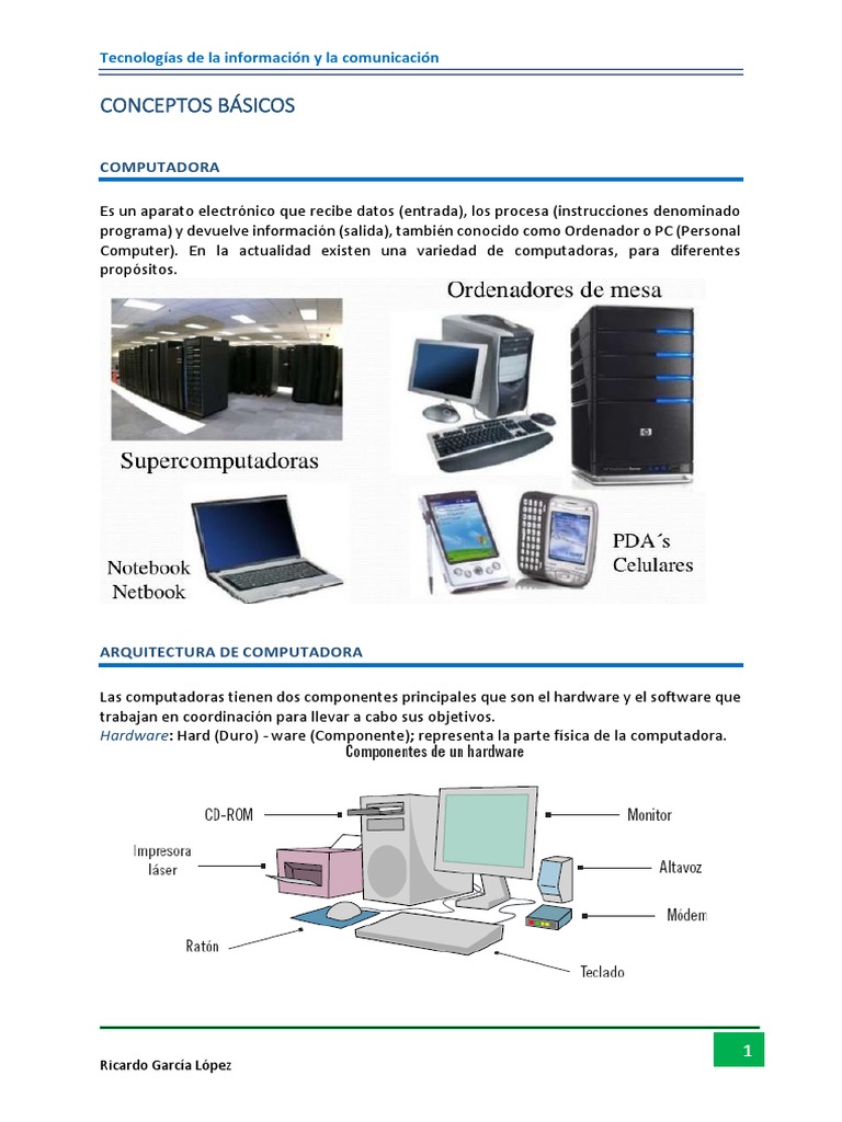 Fundamentos de Computadoras y TIC | PDF | Hardware de la computadora ...