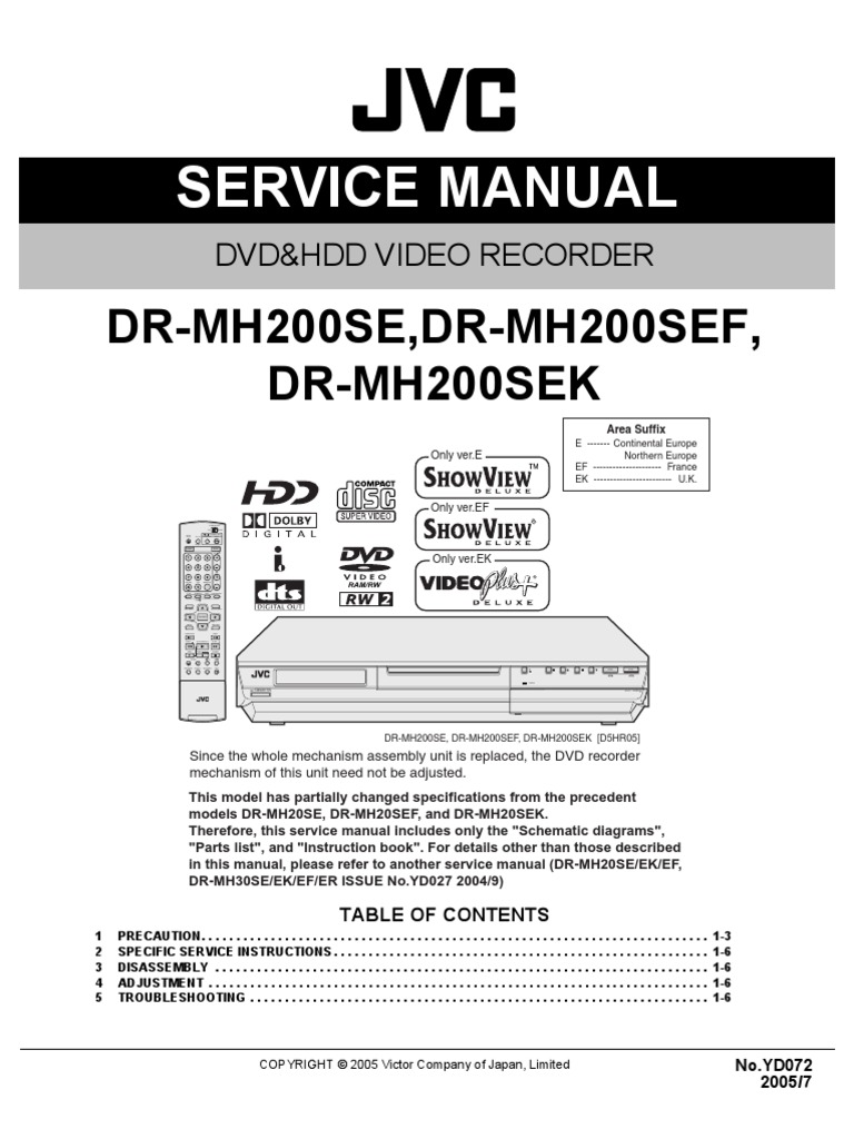 Jvc Dr Mh0se Hard Disk Drive Cable Television
