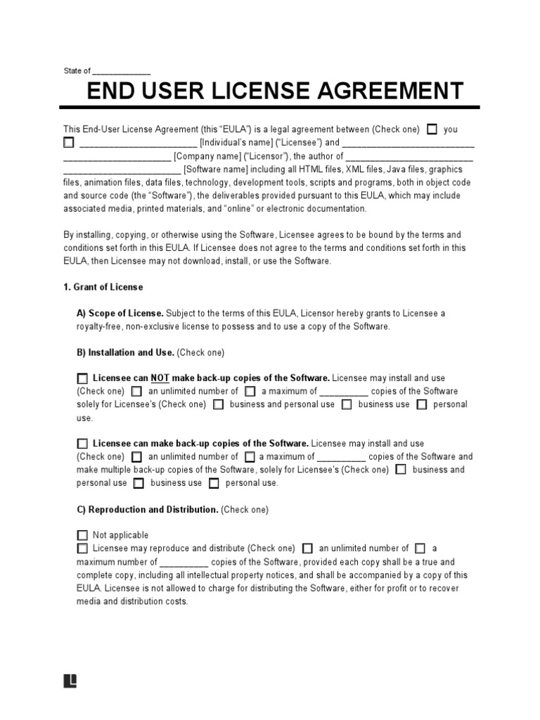 End User License Agreement: State of | PDF | License | Copyright