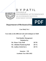 Department of Mechanical Engineering: Case Study No.1