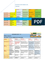 HORARIO DE LAS ACTIVIDADES DEL 06 AL 10 DE Setiembre.