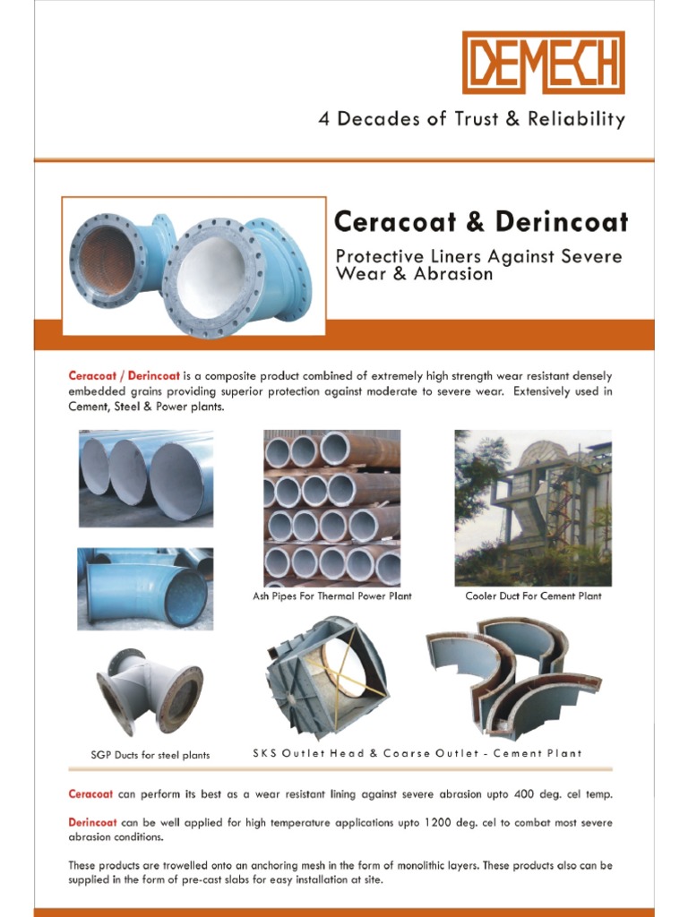 Ceracoat Derincoat Catalogue