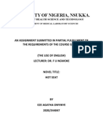 University of Nigeria, Nsukka.: An Assignment Submitted in Partial Fulfillment of The Requirements of The Course GSP 101