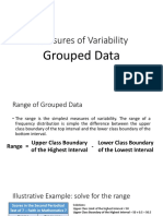 Measures of Variability: Grouped Data