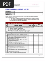 Lessons Learned Checklist Template | PDF | Project Management | Business
