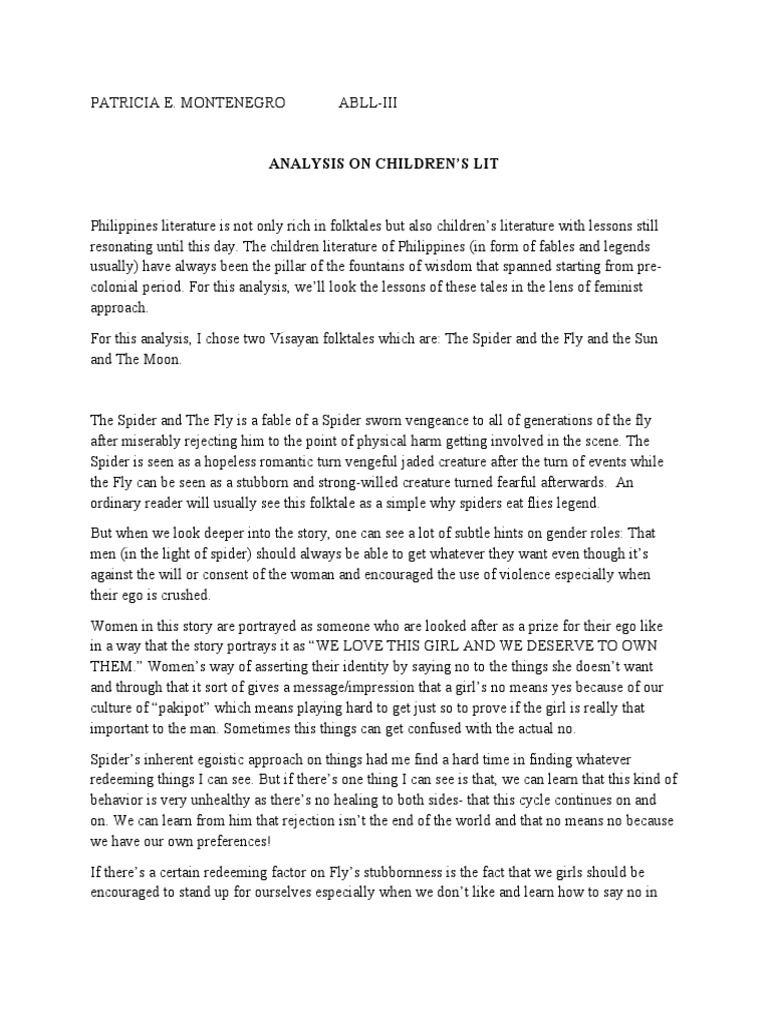 Childrens Lit Analysis Pdf General Fiction