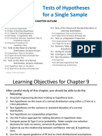 Tests of Hypotheses For A Single Sample: Chapter Outline