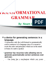 Transformational Grammar: By: Noam Chomsky