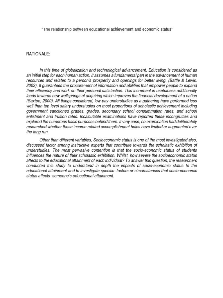 Socioeconomic Status and Education Achievement | PDF