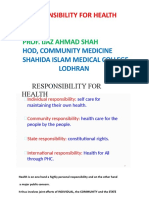 Responsibility For Health: Prof. Ijaz Ahmad Shah
