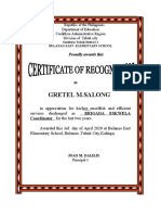 CERTIFICATE of Recognition
