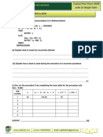 Recursive procedure X trace table and code