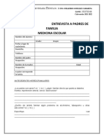 Entrevista Medica para Nuevo Ingreso Esc Sec Tec 36