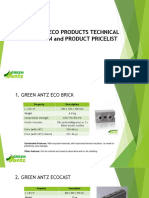 Green Antz Eco Products Technical Information and Product Pricelist