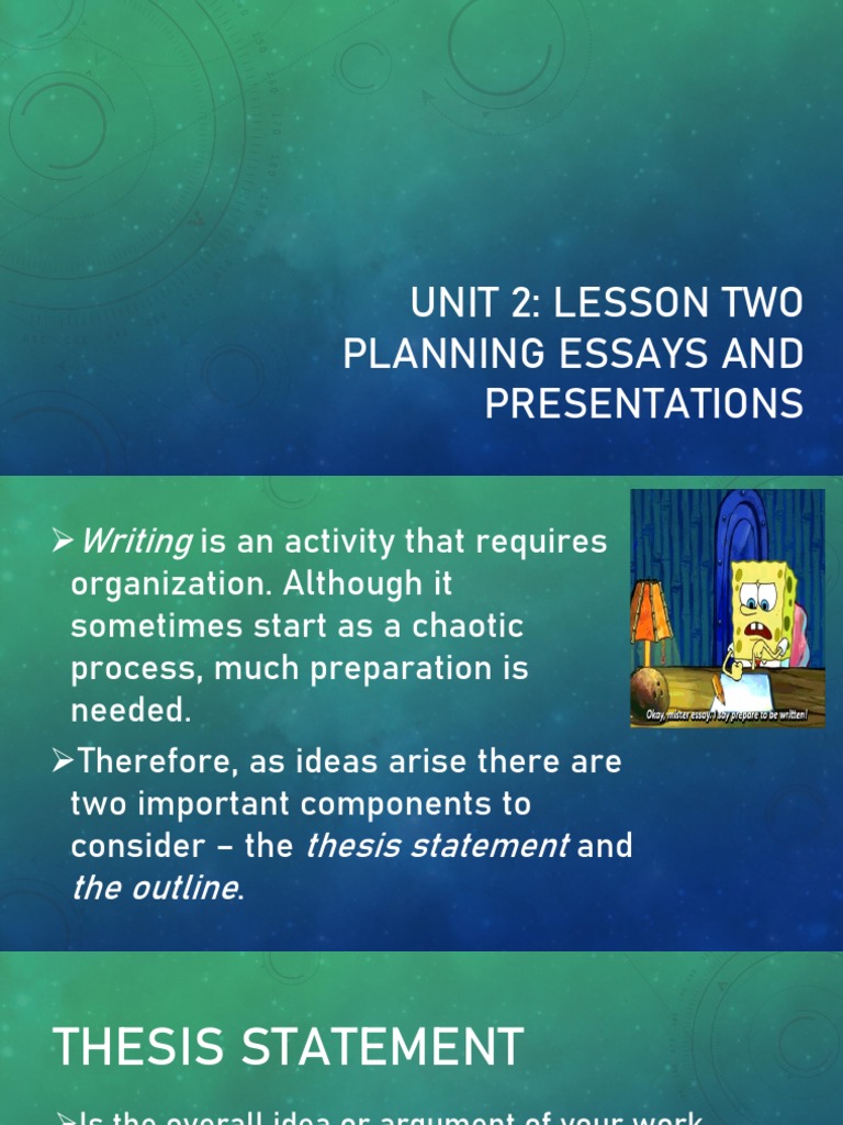 Essay and Presentation Planning Guide | PDF