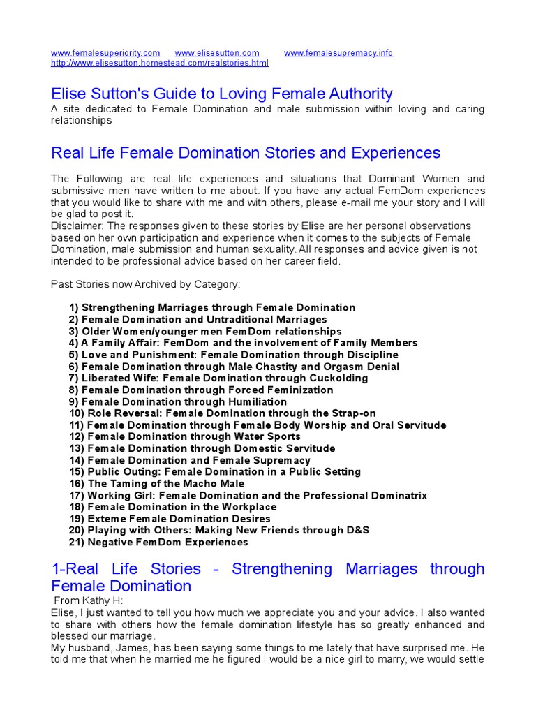 Elise Sutton Real Life Archive by Category PDF PDF Dominance And Submission