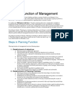 Management Planning Function